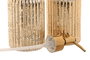 DKD Home Decor Juego de Accesorios de Baño de Cristal Dorado de 2 Piezas