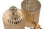 DKD Home Decor Juego de Accesorios de Baño de Cristal Dorado de 2 Piezas
