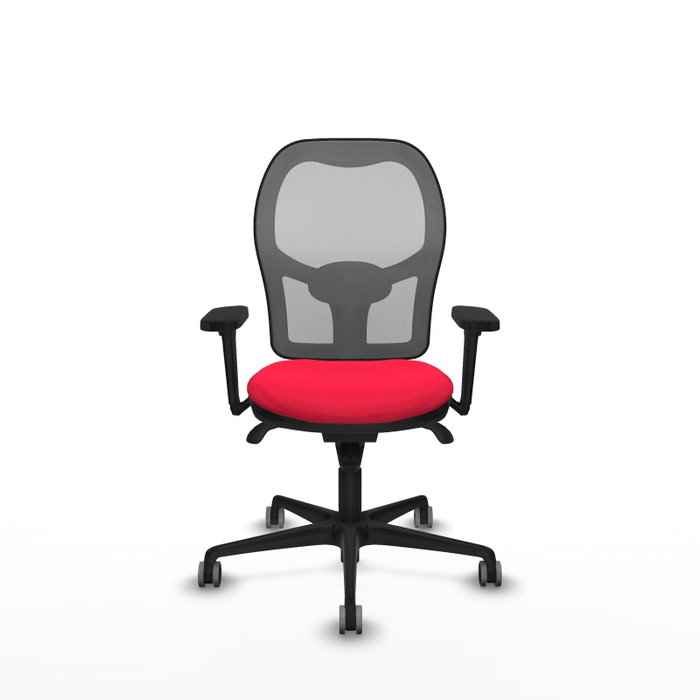 PIQUERAS Y CRESPO Silla de oficina Jorquera con mecanismo Sincro, Tela Rojo y Malla Gris PIQUERAS Y CRESPO Silla de oficina Jorquera con mecanismo Sincro, Tela Rojo y Malla Gris