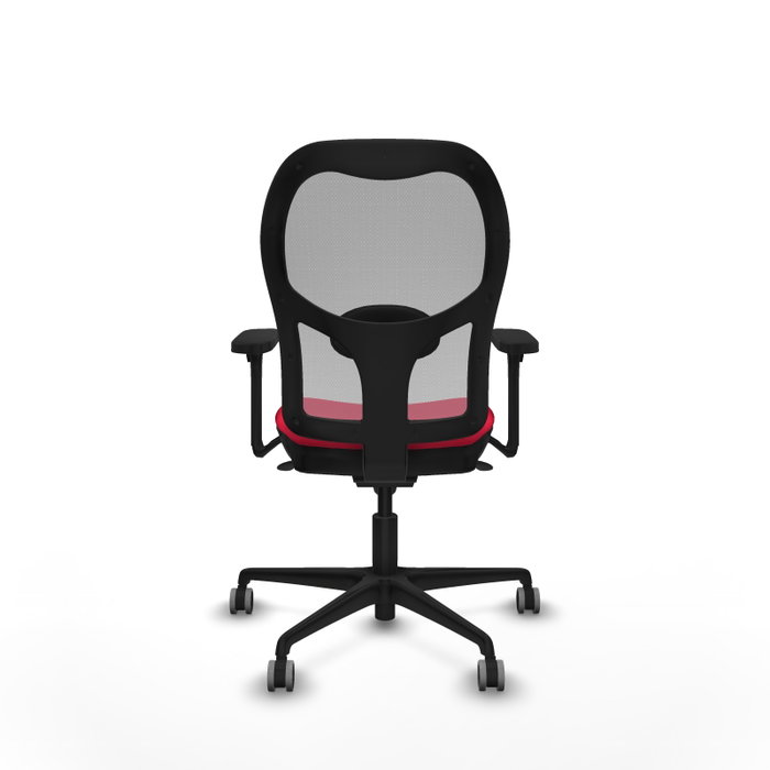 PIQUERAS Y CRESPO Silla de oficina Jorquera con mecanismo Sincro, Tela Rojo y Malla Gris PIQUERAS Y CRESPO Silla de oficina Jorquera con mecanismo Sincro, Tela Rojo y Malla Gris