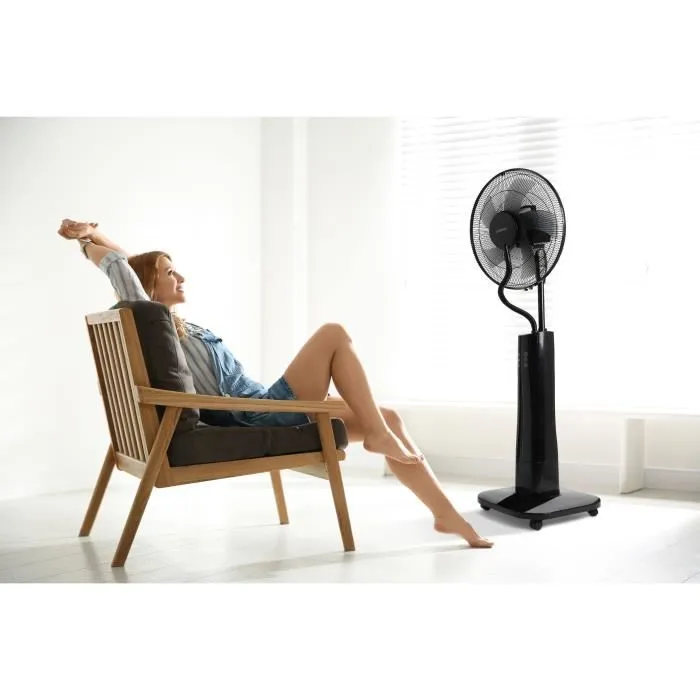 Oceanic OC OCEAVB70B1 Ventilador Nebulizador de Pie 2 en 1, 44 cm, 70 W, 2 L, Mando a Distancia y Temporizador