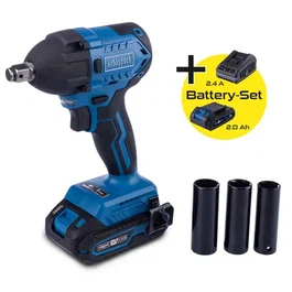Scheppach Llave de impacto inalámbrica 1/2" SCHEPPACH 20V IXES BC-IW350-X - Sin escobillas, 180Nm/350Nm, 3600 bpm, incluye 3 vasos, batería 2Ah y cargador 2.4A