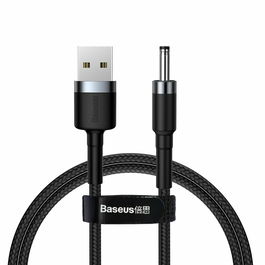 Baseus Cable de Audio USB-A a Jack 3.5 mm de 1 Metro para Carga y Audio, Gris - Adaptador USB-A a Auxiliar 3.5 mm, Cable de Datos y Carga Rápida 2A