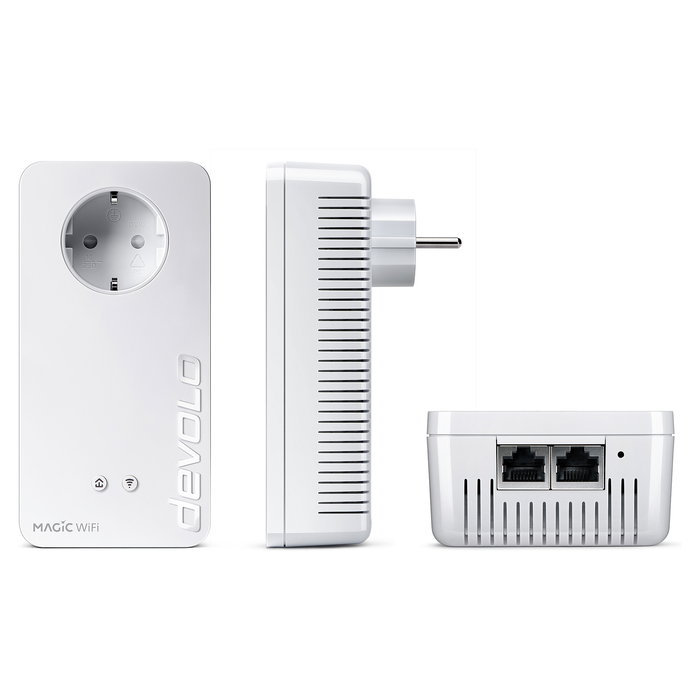 Devolo Magic 2 WiFi next Multiroom Kit (3 Adaptadores PLC) - 2400 Mbit/s, Wi-Fi 5 (802.11ac), Gigabit Ethernet, Blanco