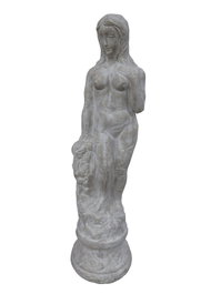 DKD Home Decor Figura de Mujer en Cemento Gris Desgastado