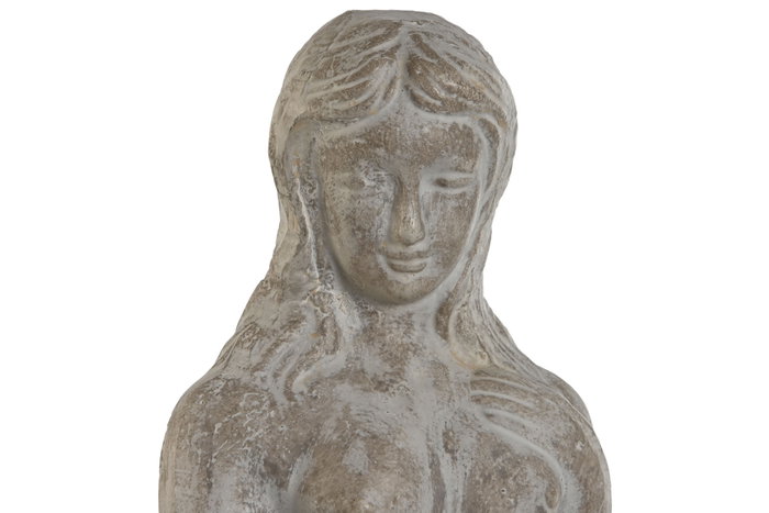 DKD Home Decor Figura de Mujer en Cemento Gris Desgastado