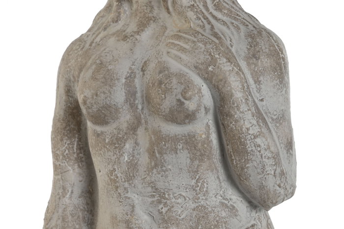 DKD Home Decor Figura de Mujer en Cemento Gris Desgastado