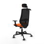 PIQUERAS Y CRESPO Silla de oficina Mardos con mecanismo Sincro, Naranja y Negro