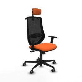 PIQUERAS Y CRESPO Silla de oficina Mardos con mecanismo Sincro, Naranja y Negro