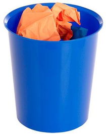 Archivo 2000 Papelera de Plástico con Aro Sujetabolsas, Capacidad 16 Litros, 290x310 mm, Azul