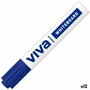 Molin Rotulador para Pizarra Blanca Punta Cónica Azul (Set de 12)