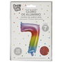 Party Time Globo Cifra 7 Arco Iris 35 cm