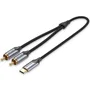 Vention BGUHG Cable USB-C Macho a 2 RCA Macho 1.5m Gris. Audio Hi-Fi, Reducción de Ruido, Conectores Bañados en Oro para Móviles, Tablets, PC.