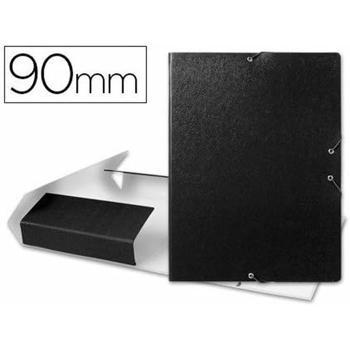 Liderpapel Carpeta proyectos folio lomo 90mm carton gofrado negra Liderpapel Carpeta proyectos folio lomo 90mm carton gofrado negra