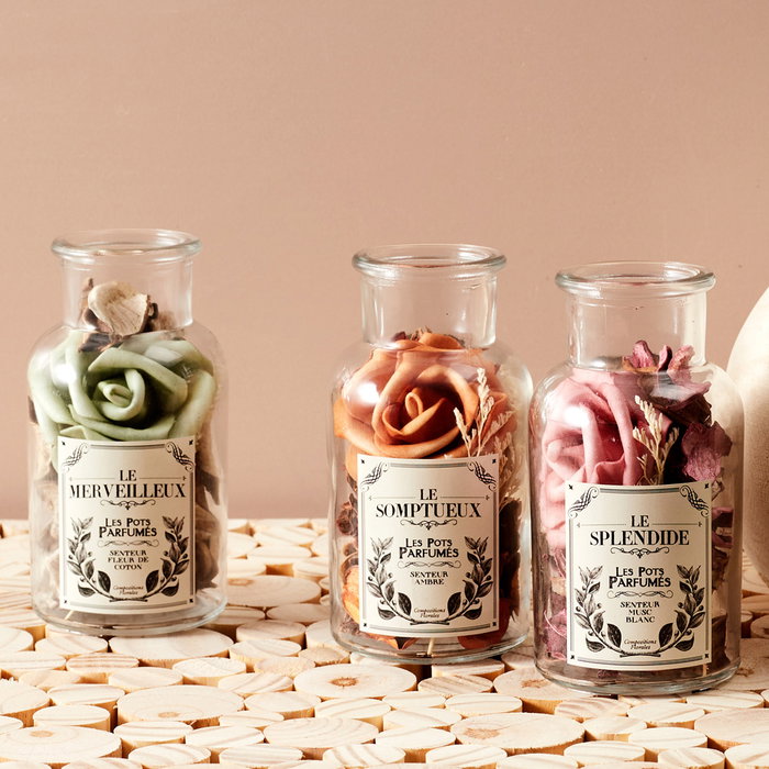 Home Deco Factory Frasco Popurrí Perfumado Colección Natural Vidrio/Cristal Máquina