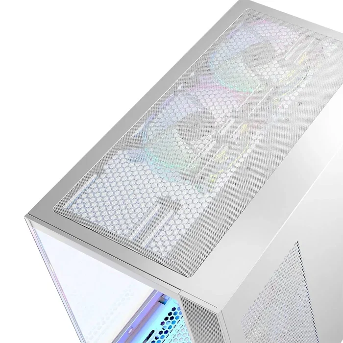 Modecom Volcano Panorama Apex ARGB 7F Midi Tower Blanca con Ventiladores ARGB y Panel USB-C
