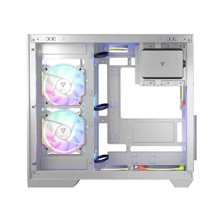 Modecom Volcano Panorama Apex ARGB 7F Midi Tower Blanca con Ventiladores ARGB y Panel USB-C