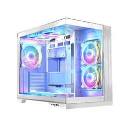Modecom Volcano Panorama Apex ARGB 7F Midi Tower Blanca con Ventiladores ARGB y Panel USB-C