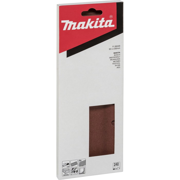 Makita Hojas de lija perforadas 93x230mm grano 240 Makita Hojas de lija perforadas 93x230mm grano 240