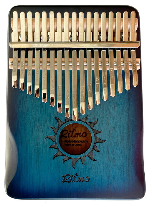 Ritmo Kalimba de Caoba de 17 Notas Azul Ritmo Kalimba de Caoba de 17 Notas Azul