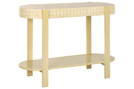 DKD Home Decor Consola Mosaic Beige Urban Crema 112x40x81.5 cm Metal Cristal Templado