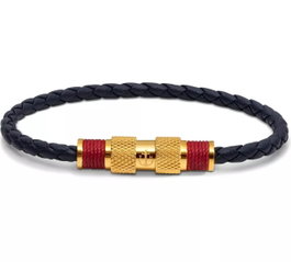 Tom Hope Pulsera de Cuero Negra TM0272 Talla S