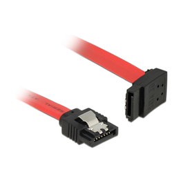 DeLOCK Cable SATA III de 0,2 m angulado hacia arriba, Rojo
