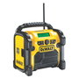 DeWALT DCR020-QW Radio Digital Portátil con DAB y FM, Pantalla LED Verde, Funciona con Batería 10.8-18V o Red, Color Negro y Amarillo