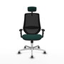 PIQUERAS Y CRESPO Silla de oficina Mardos con mecanismo Sincro, Verde botella y Negro