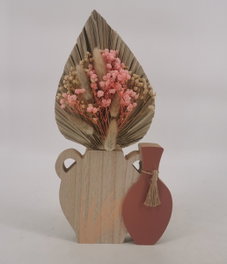 DKD Home Decor Decoración MDF 18x4x36 Natural y Terracota