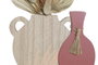 DKD Home Decor Decoración MDF 18x4x36 Natural y Terracota