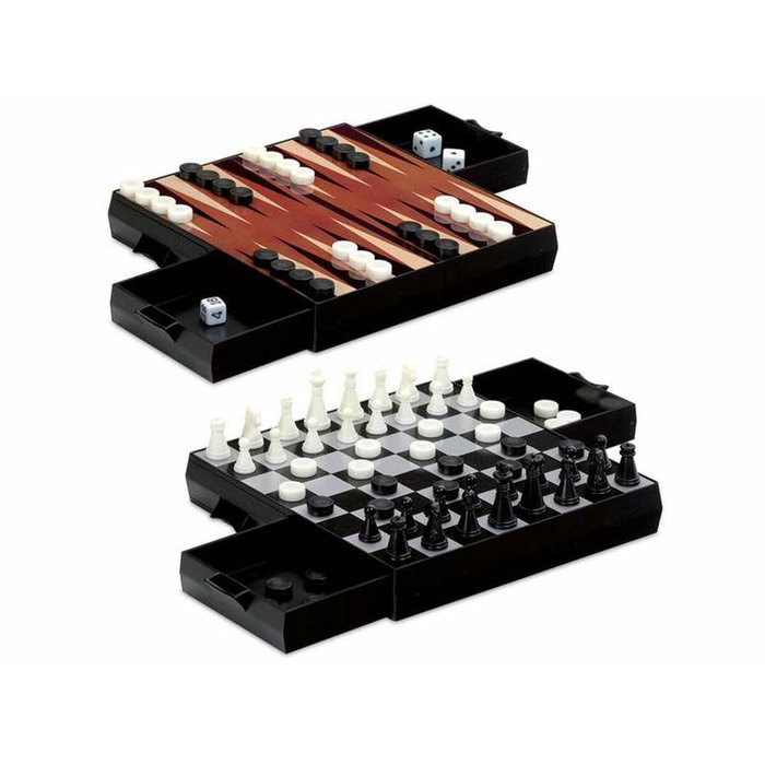 Cayro Set de Juegos Magnéticos 3 en 1: Ajedrez, Damas y Backgammon