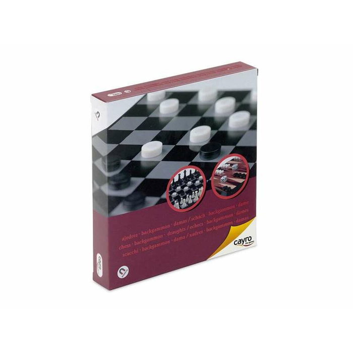 Cayro Set de Juegos Magnéticos 3 en 1: Ajedrez, Damas y Backgammon