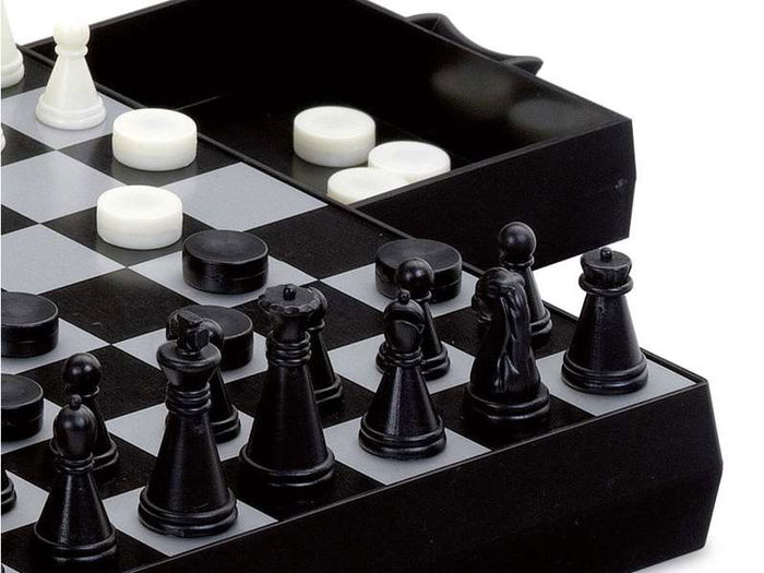 Cayro Juego de Ajedrez Damas Backgammon Magnético Cuadrado 16.5x18x3