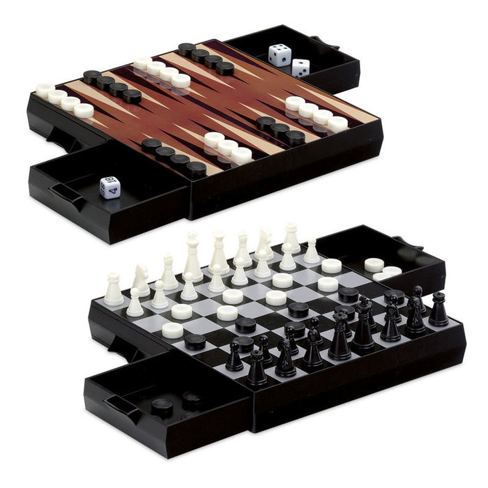 Cayro Set de Juegos Magnéticos 3 en 1: Ajedrez, Damas y Backgammon