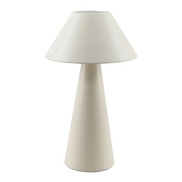 Fbright Lámpara de Mesa Metal con Interruptor, E27, Estilo Seta, Color Blanco Roto, Ø200 x 325 mm, IP20, para LED máx. 25W (Bombilla no Incluida)