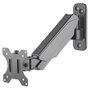 MANHATTAN Soporte de Pared Brazo Articulado con Gas para Monitor, 17"-32" (48-81 cm), Hasta 8 kg, Ajuste de Inclinación y Giro, Compatible VESA 75x75/100x100 mm, Color Gris