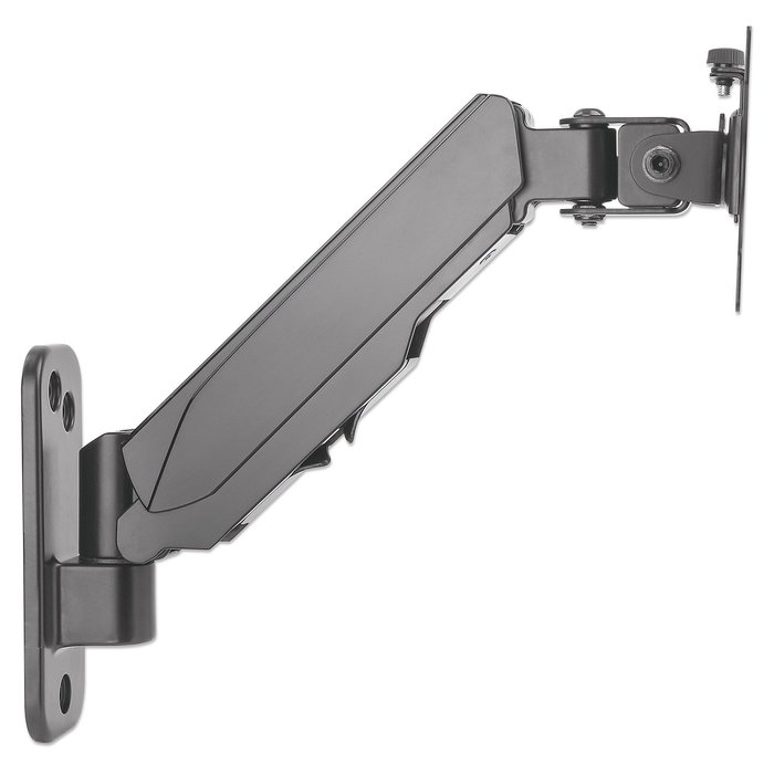 MANHATTAN Soporte de Pared Brazo Articulado con Gas para Monitor, 17"-32" (48-81 cm), Hasta 8 kg, Ajuste de Inclinación y Giro, Compatible VESA 75x75/100x100 mm, Color Gris