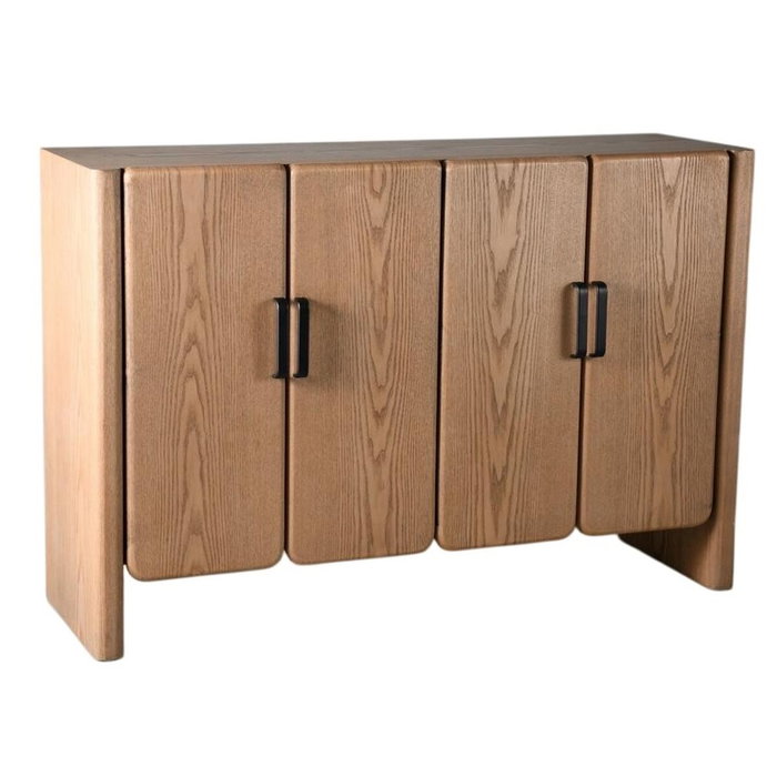 DKD Home Decor Buffet Curva Elegant en Abeto y Metal Marrón