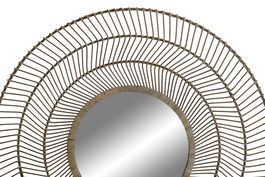 DKD Home Decor Espejo Tropical Bambú Cristal Natural 2.5 x 110 x 110 cm