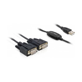 DeLOCK Adaptador USB 2.0 tipo A a 2 x Serial DB9 RS-232 Negro