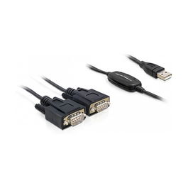 DeLOCK Adaptador USB 2.0 a Serie 2x RS232 2x9 Pin St Negro