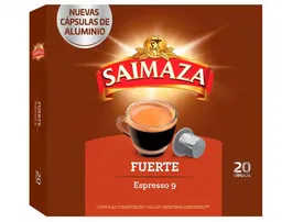 Saimaza Cafe Fuerte Espresso Intensidad 9 Caja de 20 Capsulas Compatible Nespresso