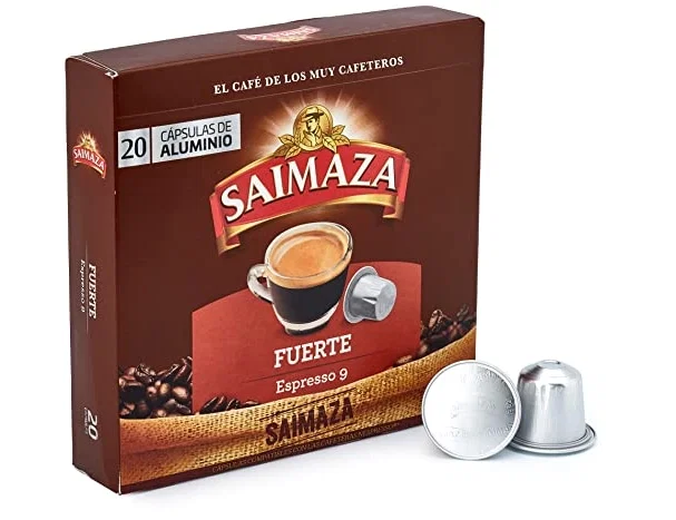 Saimaza Café Espresso Fuerte Intensidad 9 Compatible con Nespresso (20 Cápsulas)