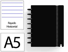 Carchivo Cuaderno Ingeniox Foam A5 80h Rayado Horizontal Negro