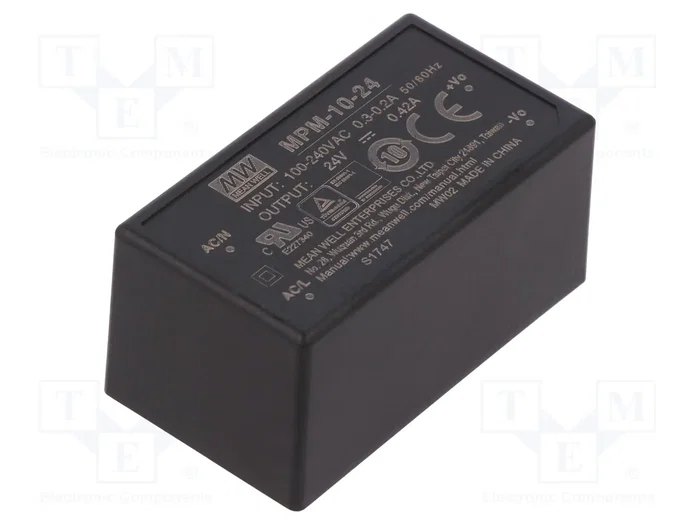 MEAN WELL MPM-10-24 Convertidor AC/DC 10W 24V DC MEAN WELL MPM-10-24 Convertidor AC/DC 10W 24V DC
