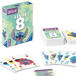 Ravensburger Juego de Cartas Level 8 Stitch Disney para 2-6 Jugadores +8 años, Gana quien complete 8 niveles
