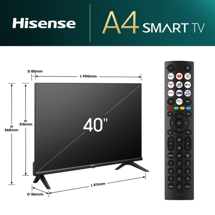 Hisense 40A4N Smart TV Full HD 40 Pulgadas Negro