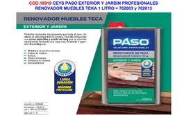 CEYS Paso Exterior y Jardín Renovador Mueble Teca 1 L