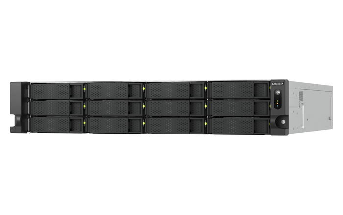 QNAP TS-h1277AXU-RP Rack NAS, 12 Bahías 2U, Procesador AMD 6 núcleos hasta 5.1 GHz, 16 GB DDR5 (ampliable a 128 GB), 2x2.5GbE, 2x10GbE, 3xPCIe